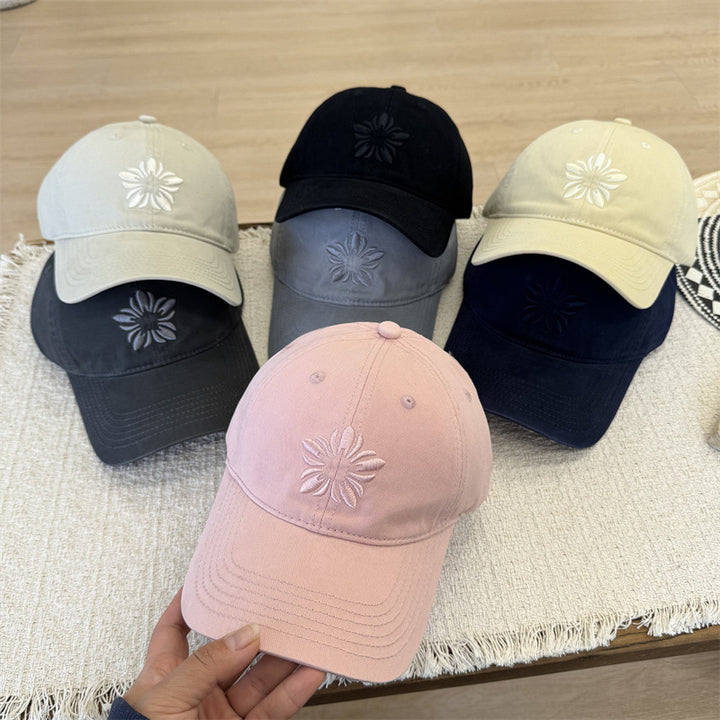 Women's Floral Embroidered Baseball Cap Bowlift