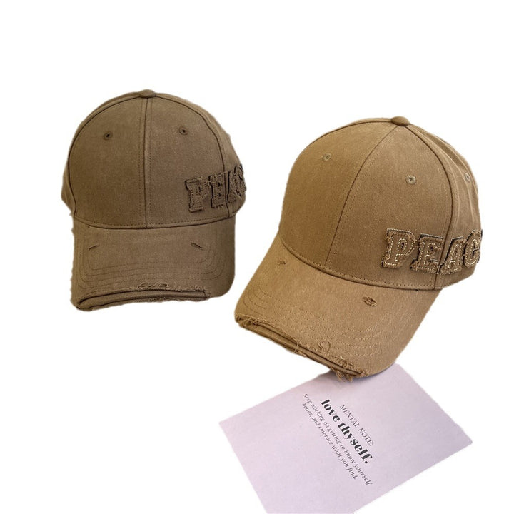 Women's Distressed Graphic Peace Baseball Cap Bowlift
