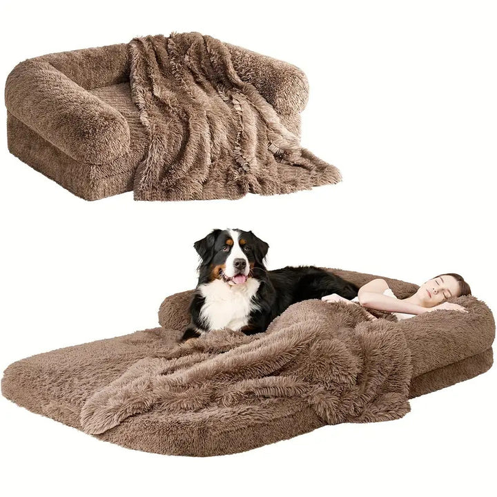 Plush Orthopedic  Lounger  Dog Bed