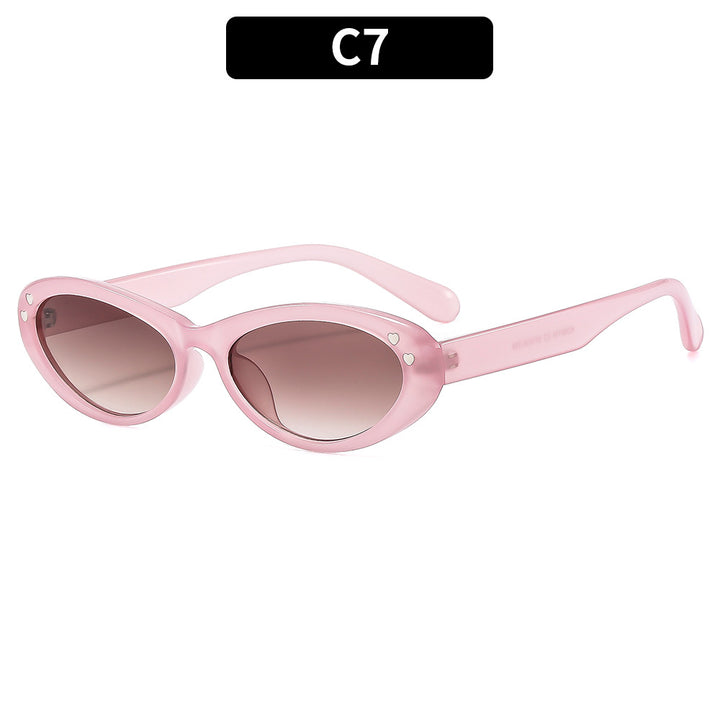 Cat-Eye Sunglasses with Heart Details