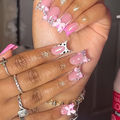 Decorative Bow Press-On Nail Set Bowlift