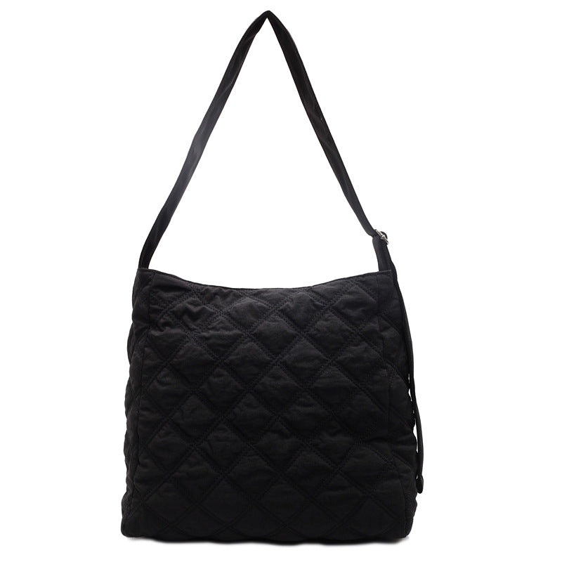 Quilted Soft Fabric Shoulder Bag Bowlift