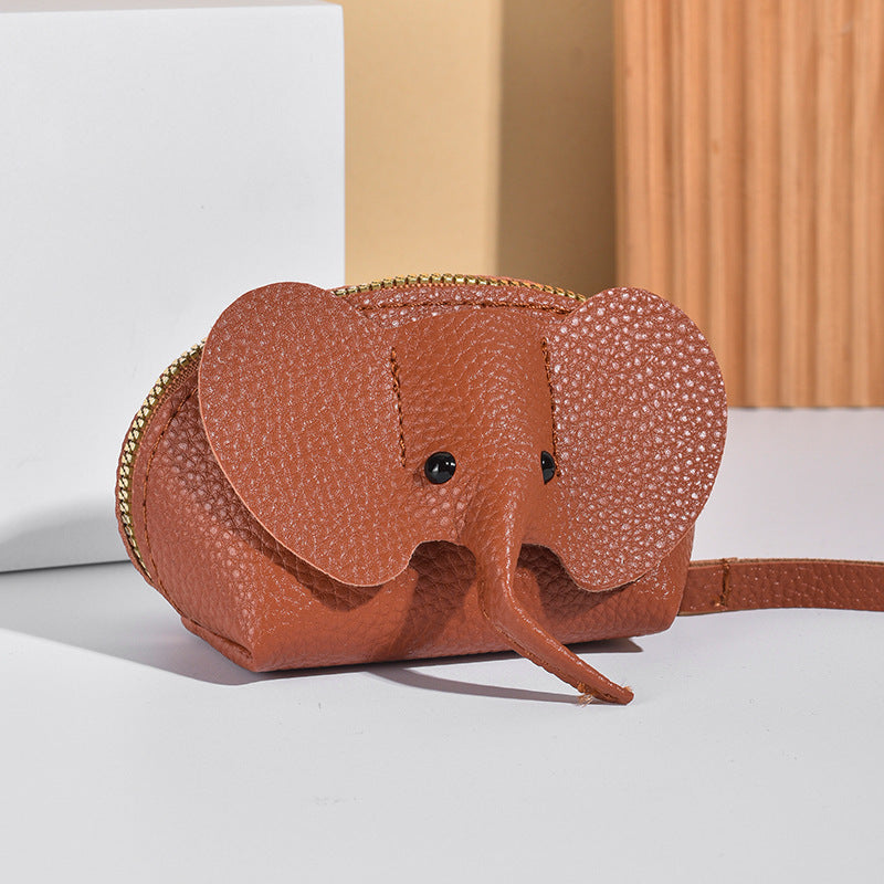 Cute Elephant-Themed Zippered Coin Purse Bowlift