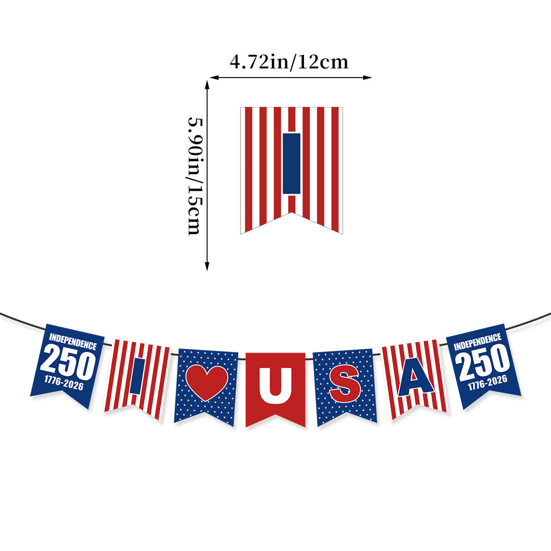 Unisex nan patriotic star and stripe multi-strand bunting garland banner set Bowlift