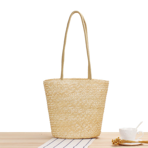 Handcrafted straw bag with long handles Bowlift