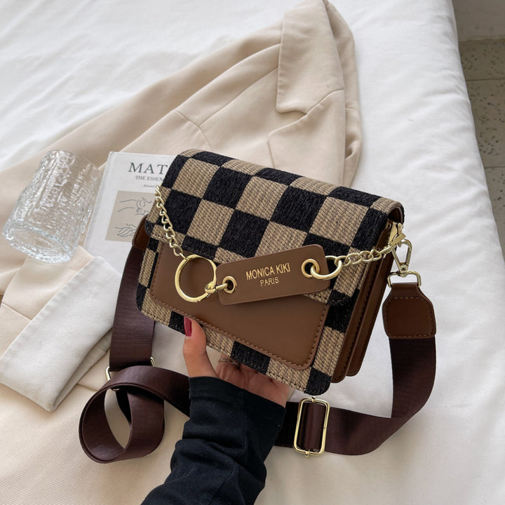 Stylish Checkered Crossbody Bag Bowlift