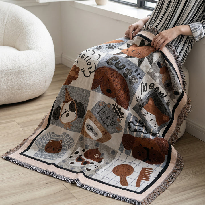 Animal-Themed Cozy Throw Blanket