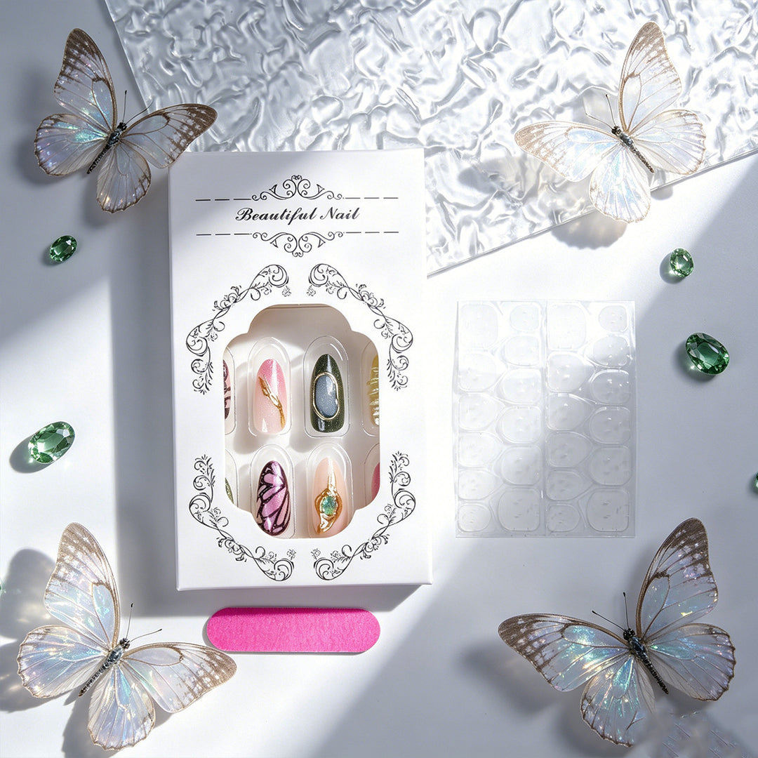 Glamorous artificial nails set with delicate designs Bowlift