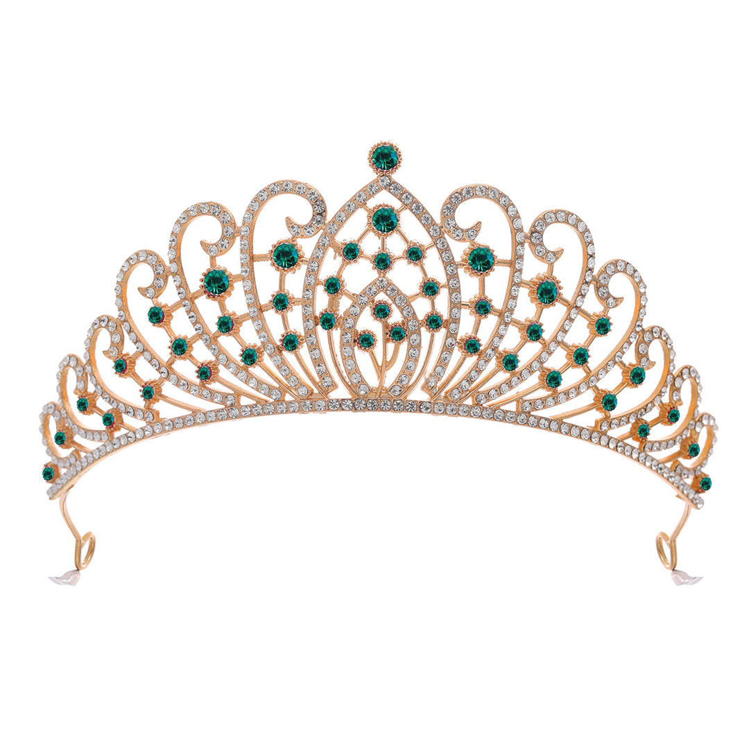 Ladies Elegant Rhinestone Tiara with Floral Details Bowlift