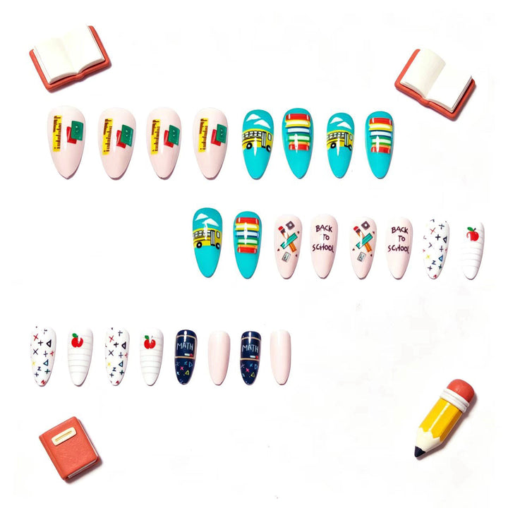 Art Nails with Creative School Motif Bowlift