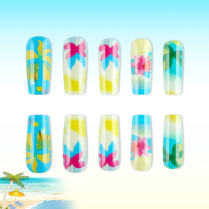 Artistic Tropical Paradise Nail Art Bowlift