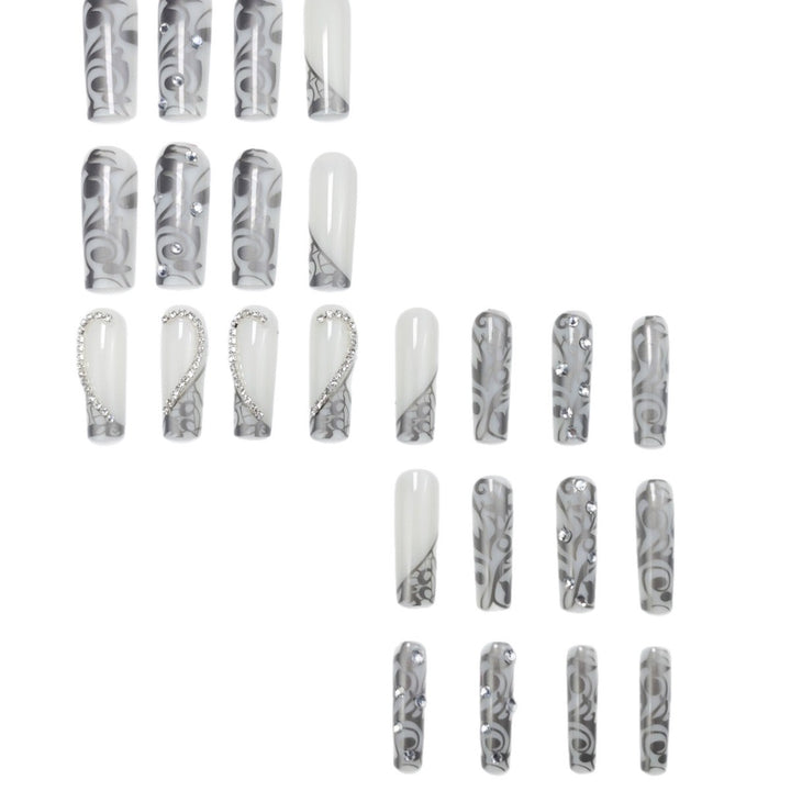 Rhinestone & Elegant Design Press-On Nails Bowlift