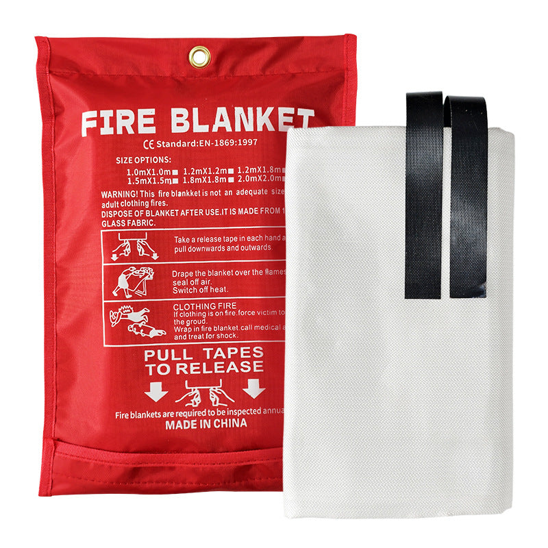Fire safety blanket with quick release pouch heat resistant fiberglass fabric Bowlift