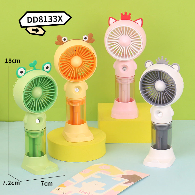 Cooling portable handheld misting fan with detachable water reservoir adjustable tilt and cute animal ears Bowlift