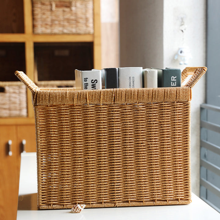 Handcrafted Woven Storage Cube with Ergonomic Handles Bowlift