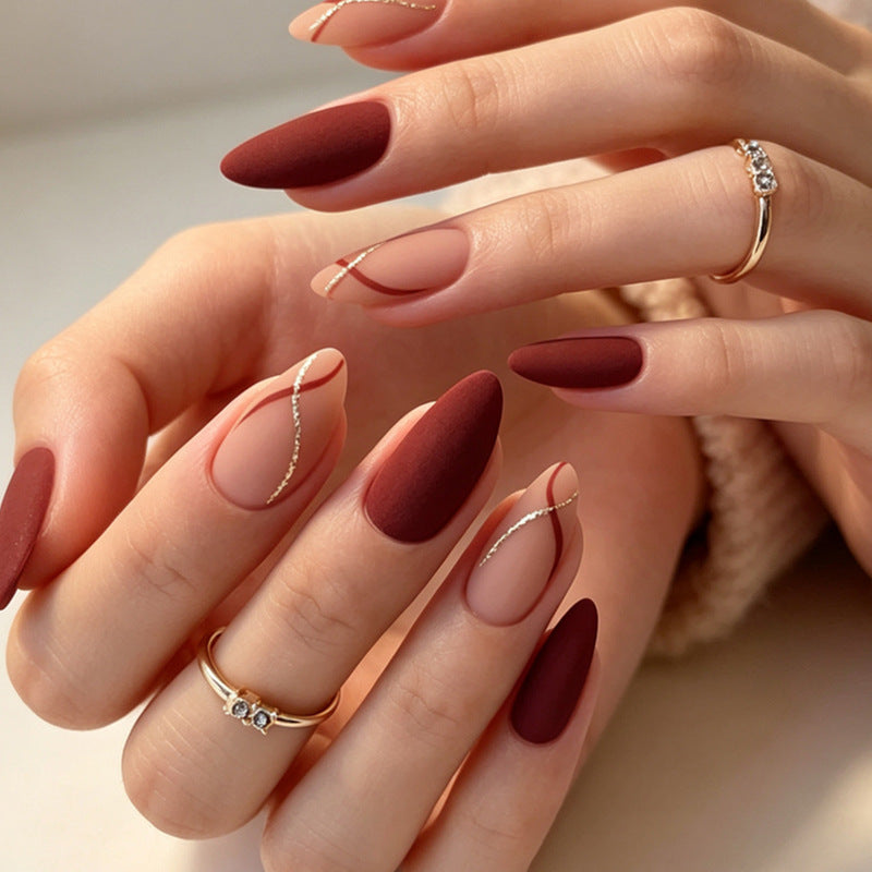 Elegant French Tip Press-On Nail Set Bowlift