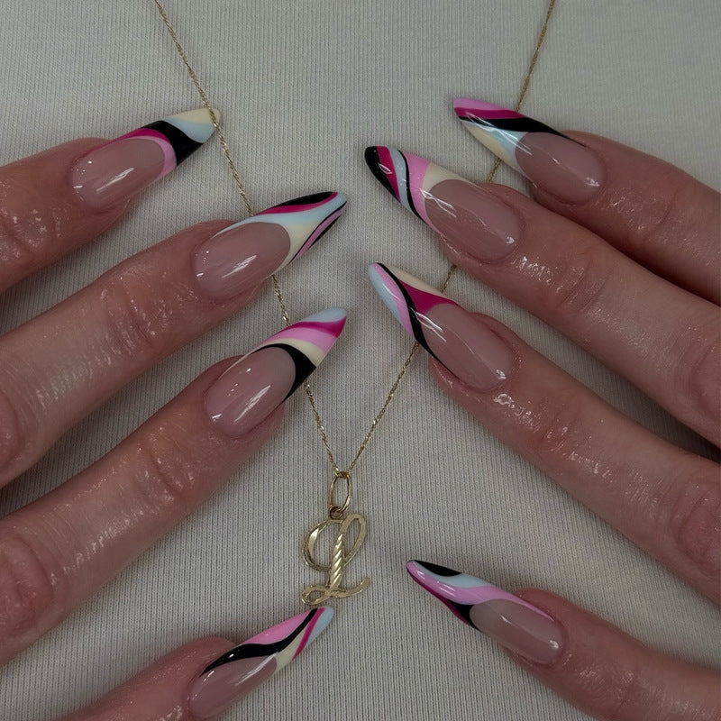 Artistic Long-Lasting Stiletto Press-On Nails Bowlift