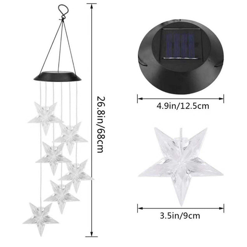 Solar-Powered Hanging Hummingbird LED Wind Chime With Color-Changing RGB Acrylic Birds And Weatherproof Top Bowlift