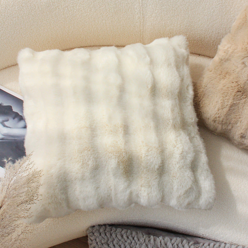 Square decorative cushion with raised leaf tufting and tassels Bowlift