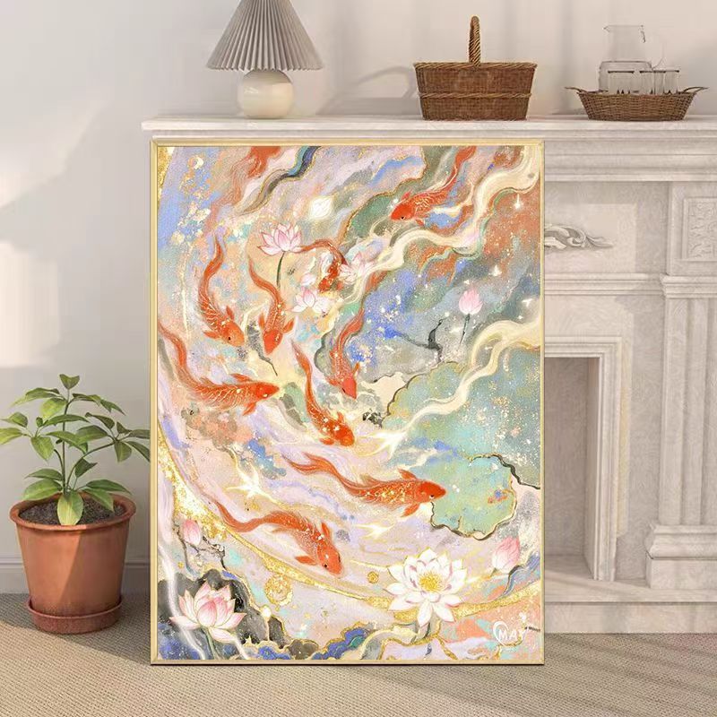 Artistic Koi Fish Canvas Wall Artwork Bowlift