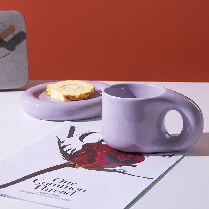 Elegant Curved Ceramic Serving Plate
