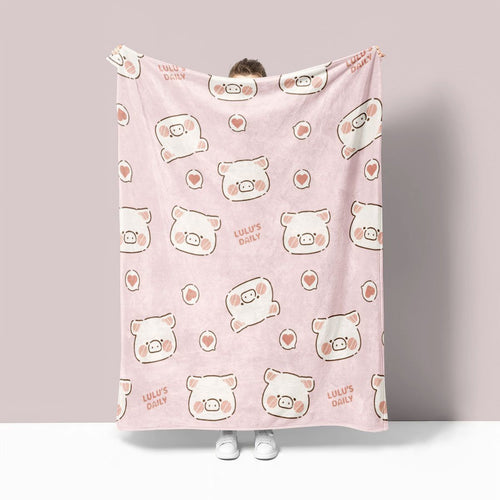 Premium Plush Pig-Themed Throw Blanket