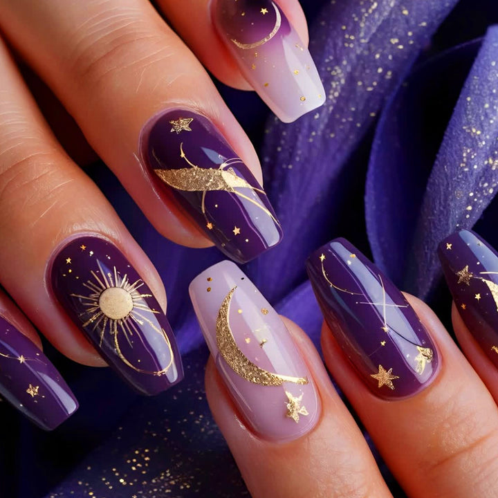 Celestial-Themed 3D Nail Art Extensions Bowlift