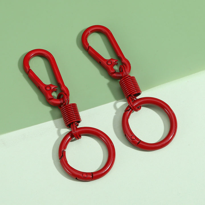 Durable silicone-coated carabiner keyring set with retractable coil Bowlift