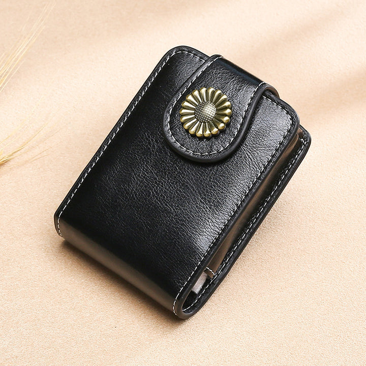 Vintage Leather Buttoned Coin Purse Bowlift