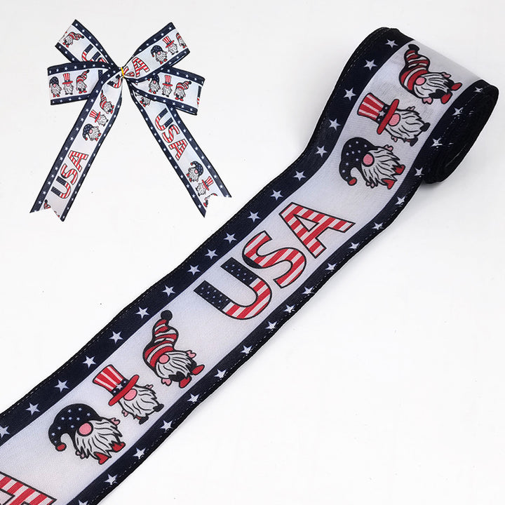 Unisex decorative bow in large size with long ribbons and star pattern for door and wall decoration Bowlift