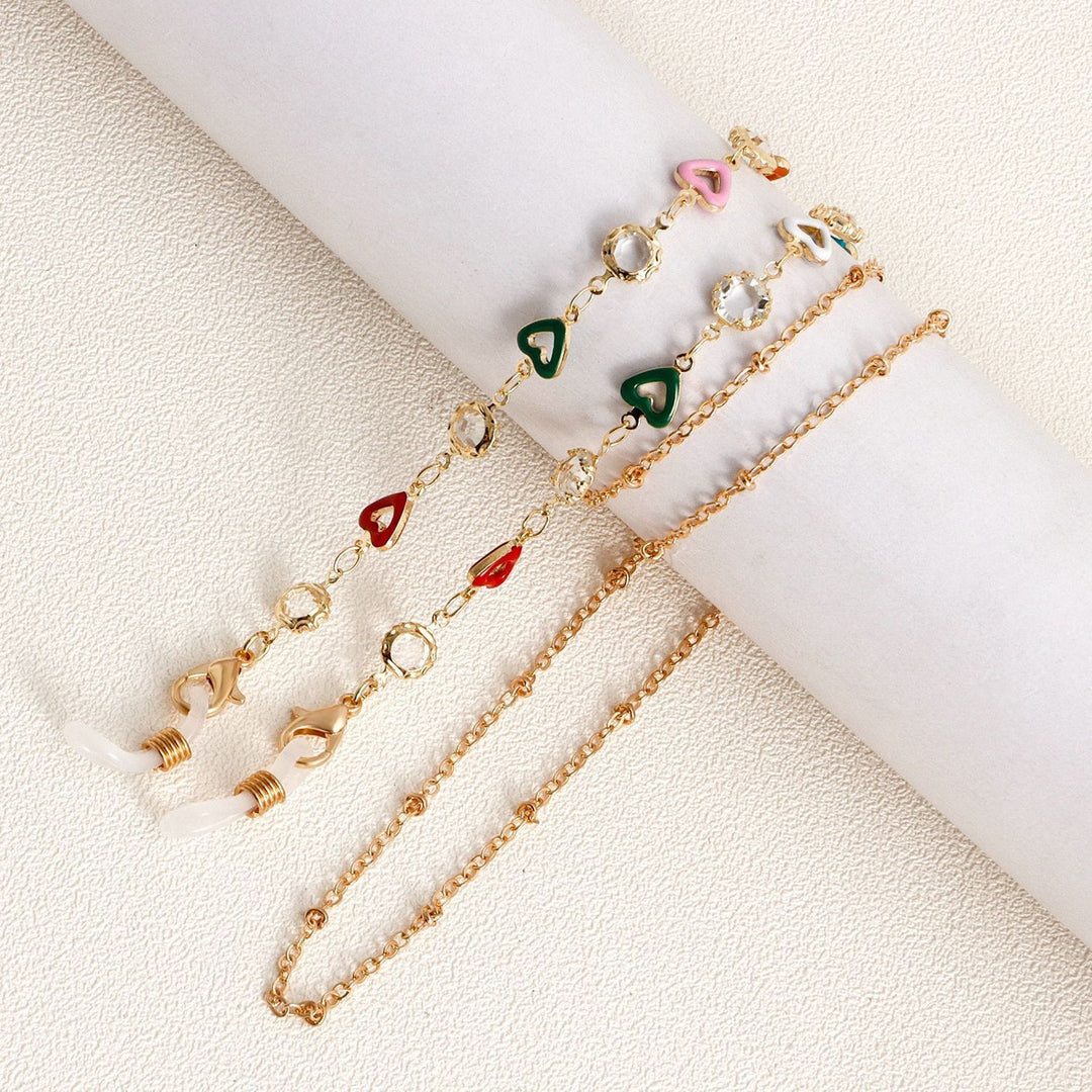 Decorative Heart Charm Eyewear Chain Bowlift