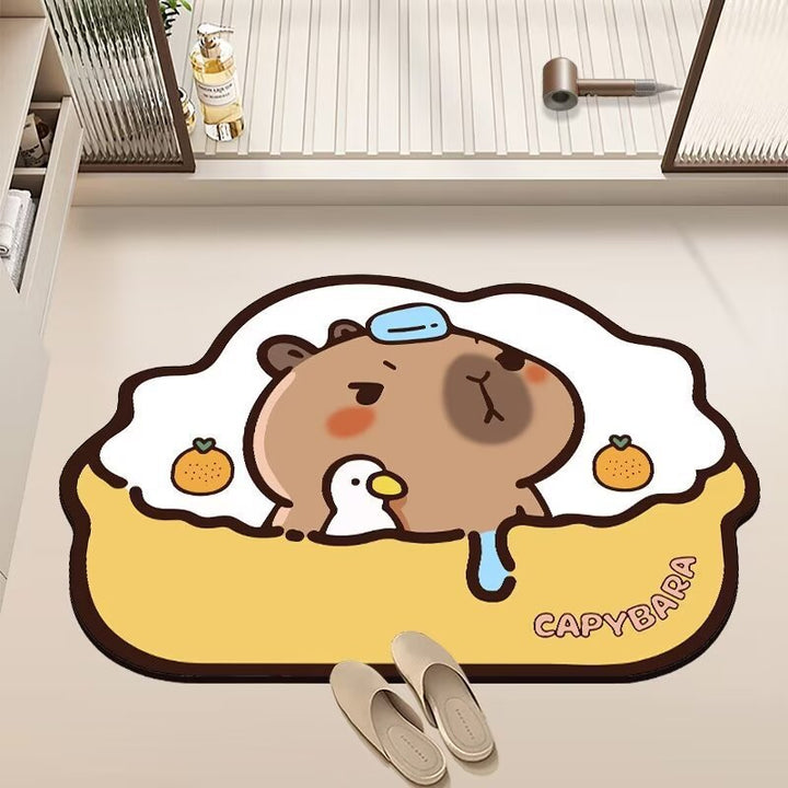 Playful Cartoon Design Bath Mat