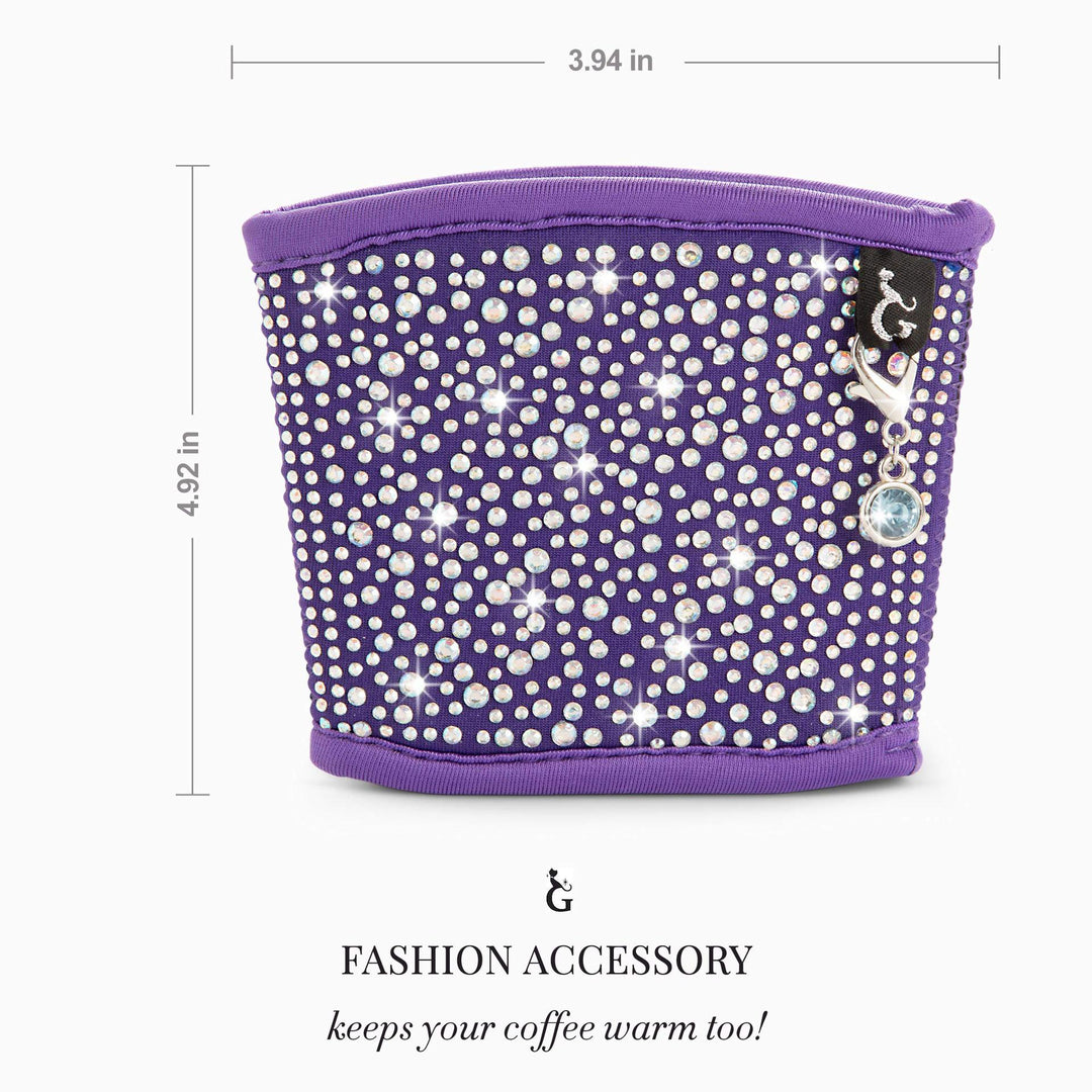 Ladies coffee cup cover with glitter stones Bowlift