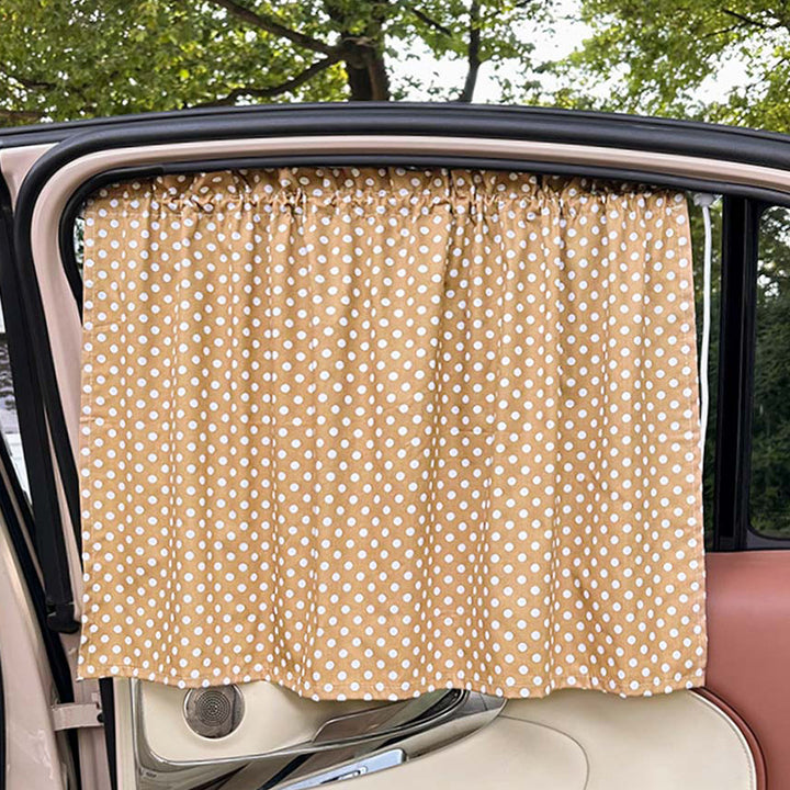 Unisex nan sun protection car curtain with elastic fastening strap and opaque cotton blend Bowlift