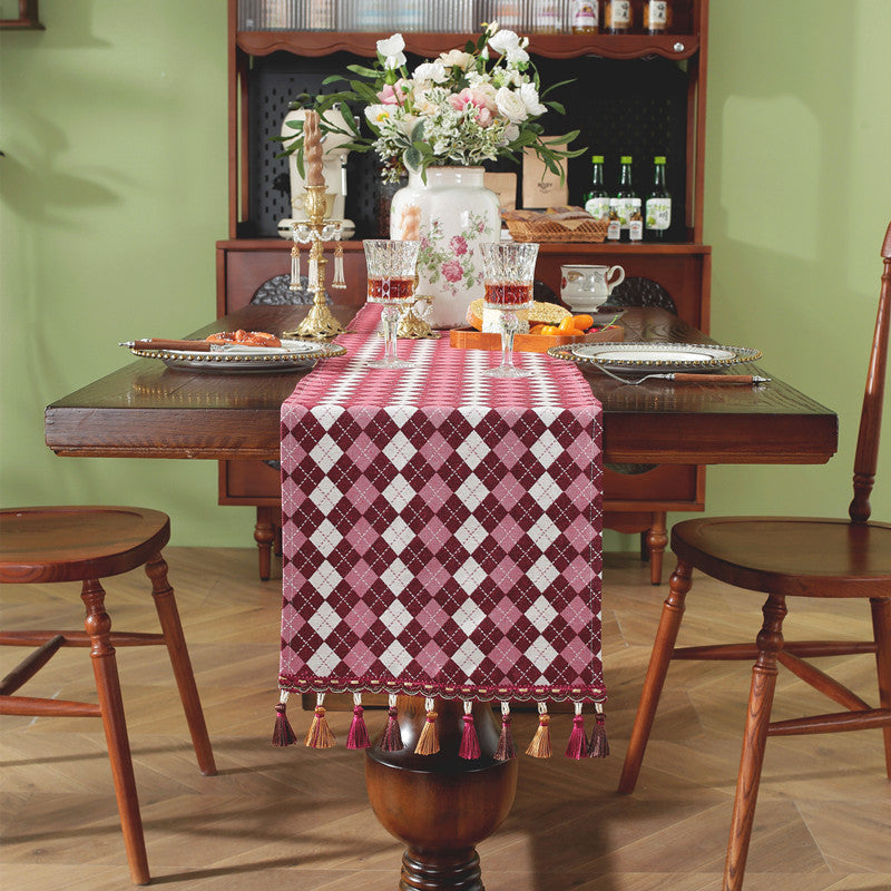 Elegant Checked Table Runner