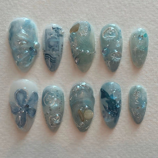 Decorative Themed Press-On Nail Art Set Bowlift