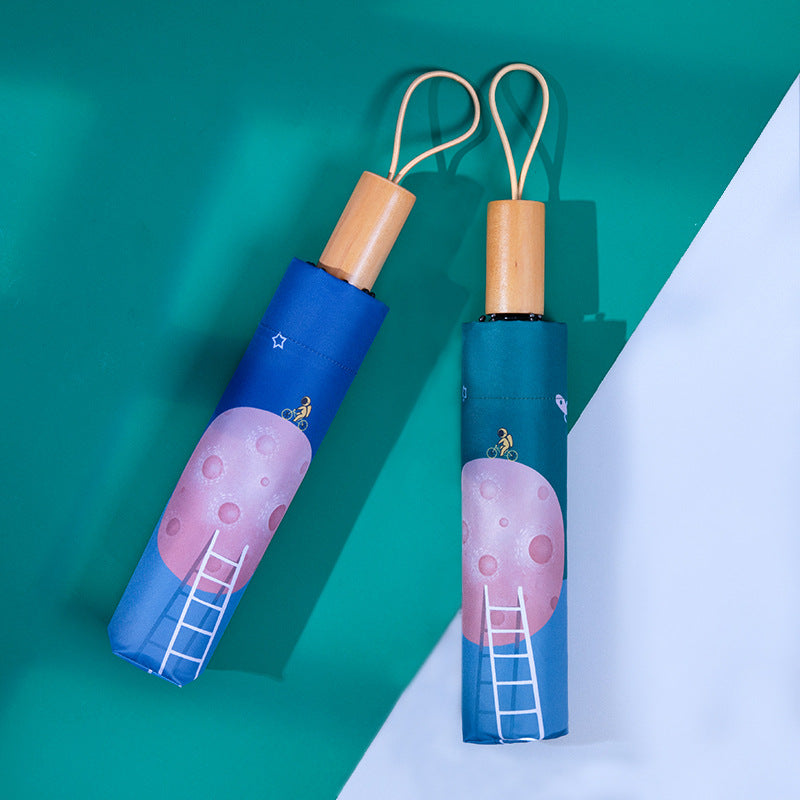 Unisex Automatic Travel Umbrella with Creative Design Bowlift