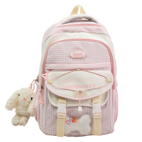 Stylish Checkered School Backpack