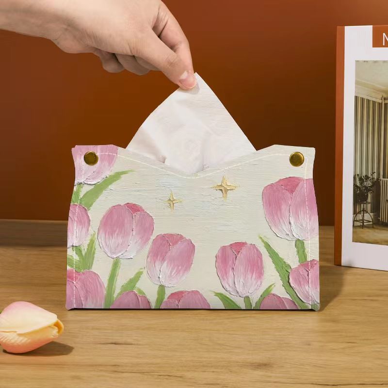 Artistic Floral Tissue Box Cover Bowlift