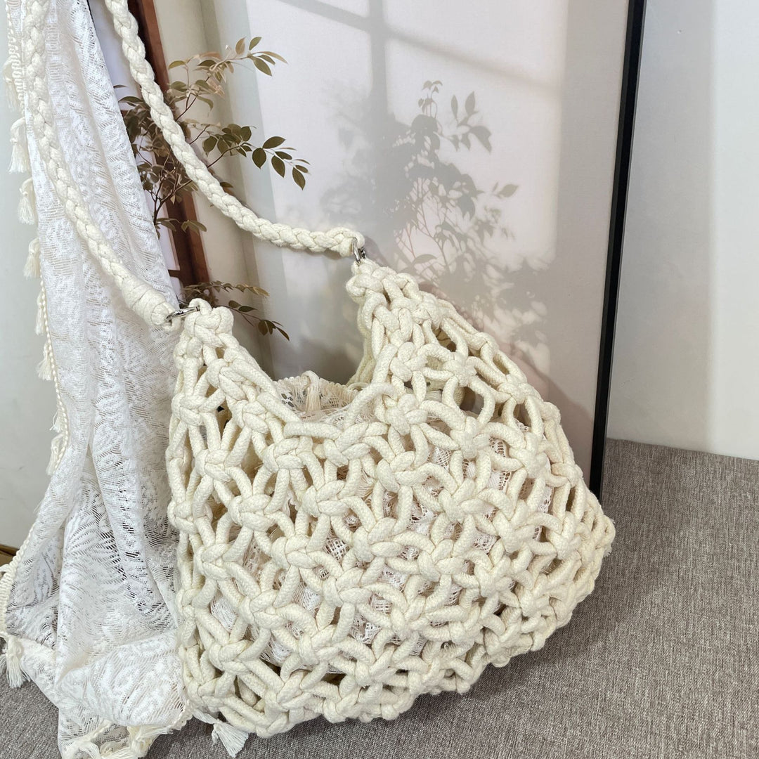 Fashionable Macrame Tote Bag Bowlift