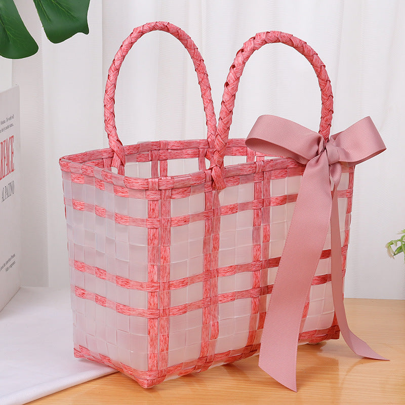 Stylish and spacious basket bag with bow accent Bowlift