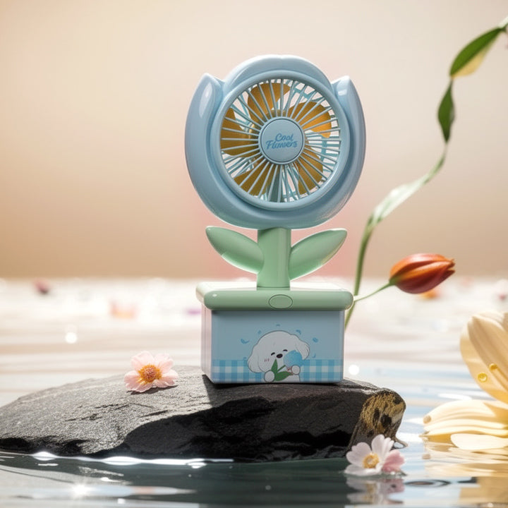 Floral-Themed Portable Desk Fan Bowlift