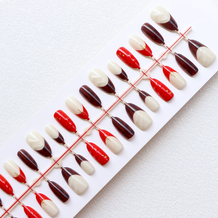 Decorative Press-On Nail Art Set with Unique Patterns Bowlift