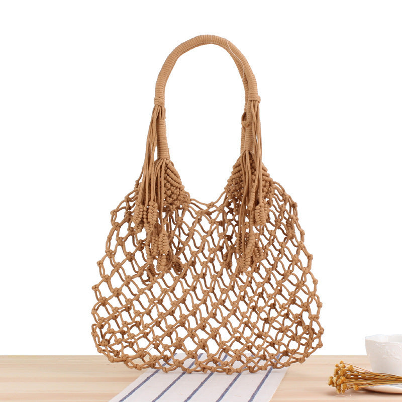 Macrame Tote Bag with Inner Pocket Bowlift