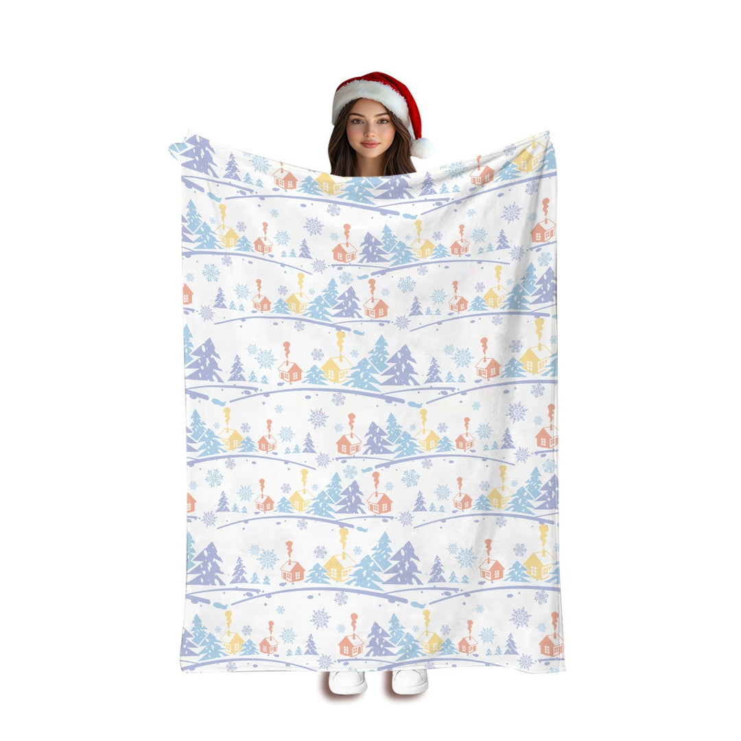 Artistic Wolf-Themed Fleece Blanket