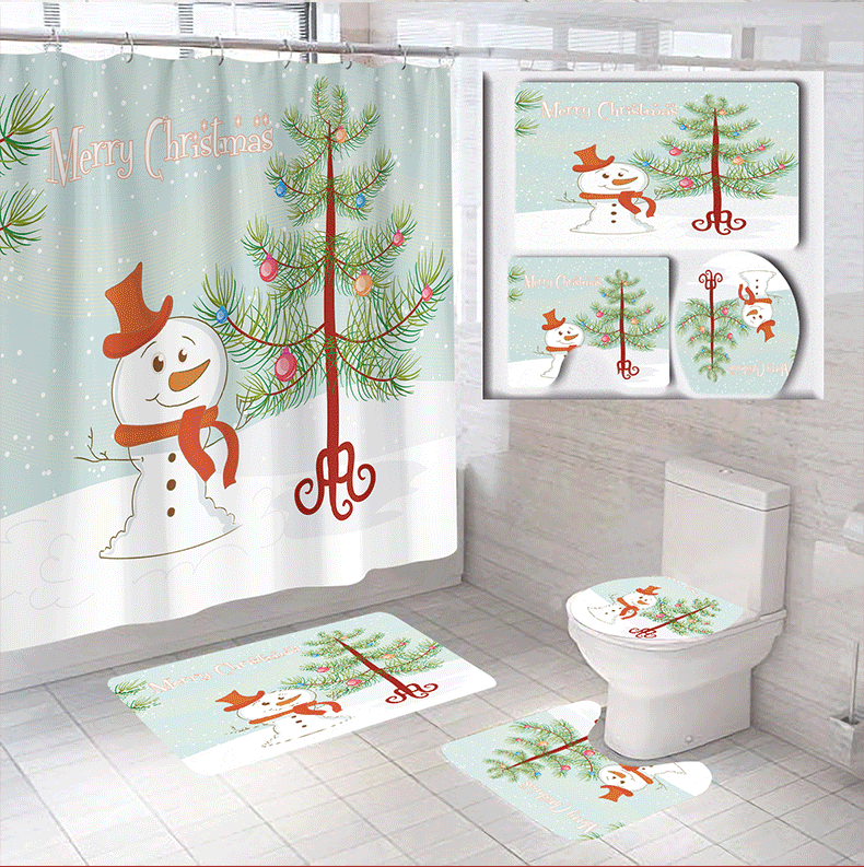 Christmas Themed Bathroom Set Bowlift