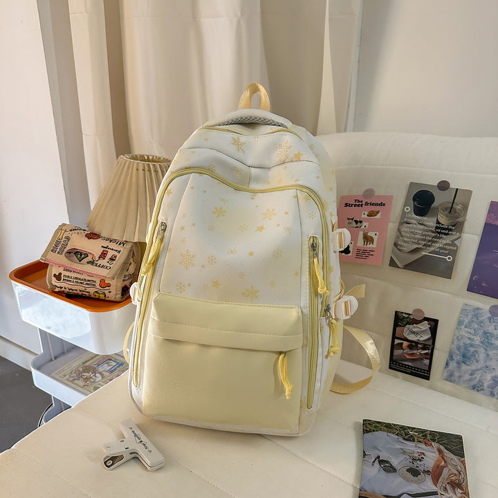 Backpack with Elegant, Floral Design and Many Compartments Bowlift