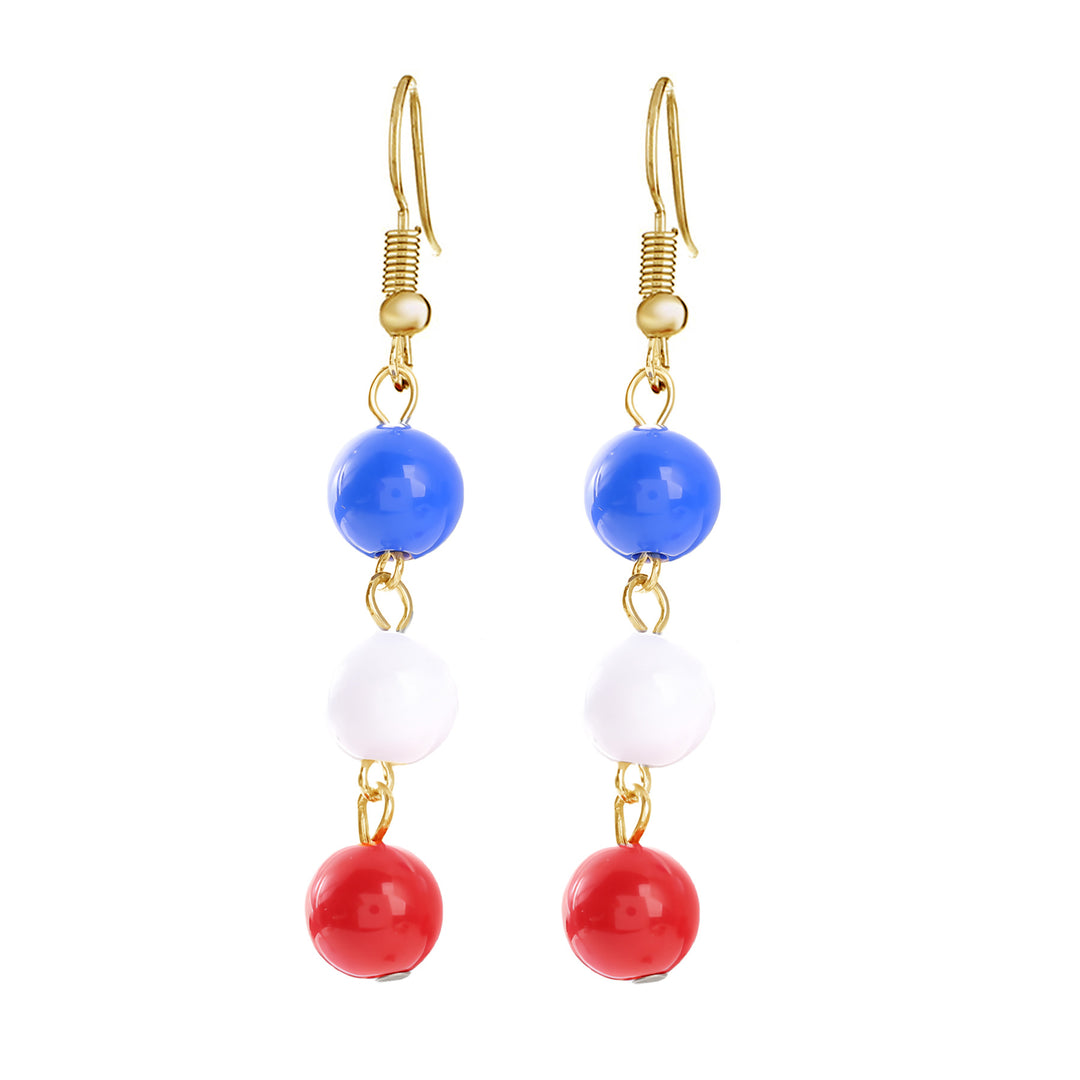 Women nan enamel horseshoe earrings with star motif and fishhook closure Bowlift