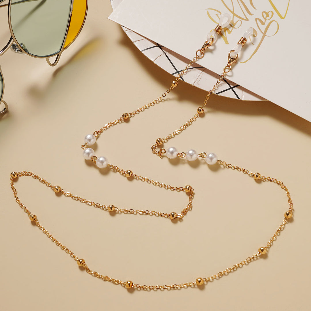 Elegant Faux Pearl Eyewear Chain Bowlift