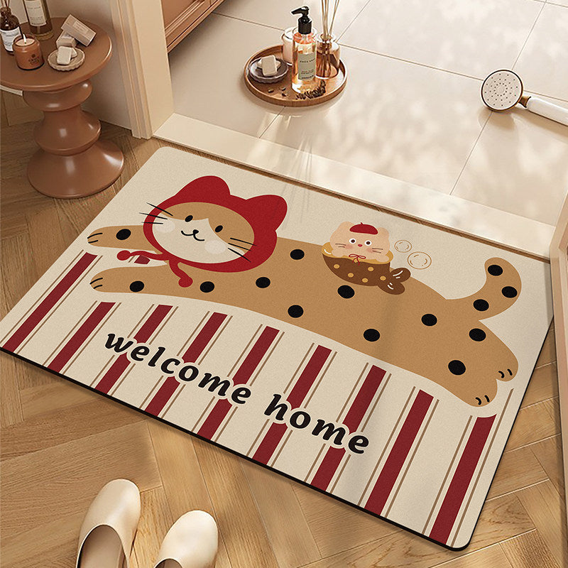 Playful Dachshund-Themed Bath Mat